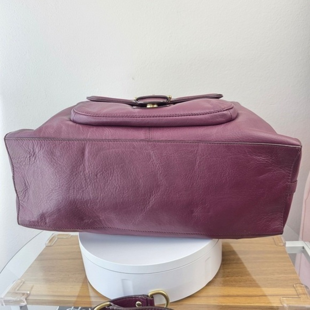 Coach Campbell Domed Satchel Plum Purple Leather‎ Handbag F25151 Gold Hardware - Picture 3 of 15